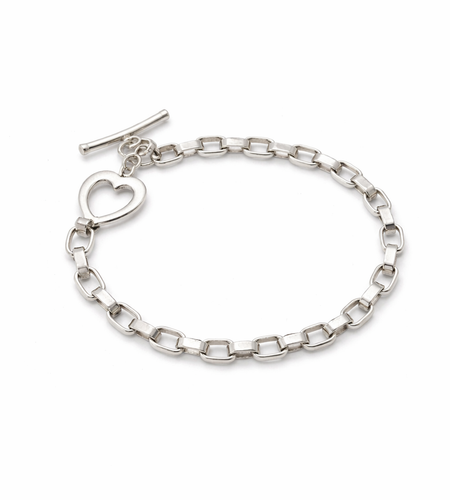 Pre-Owned Silpada Sterling Silver Link/Heart Charm - Retired Design