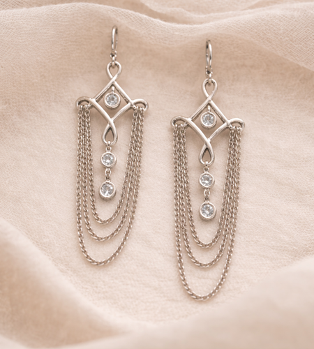 Pre-Owned Silpada Sterling Silver & CZ Earrings