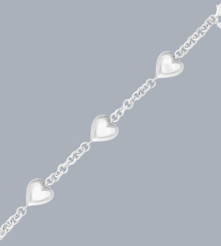 Sterling Silver Triple Heart Bracelet