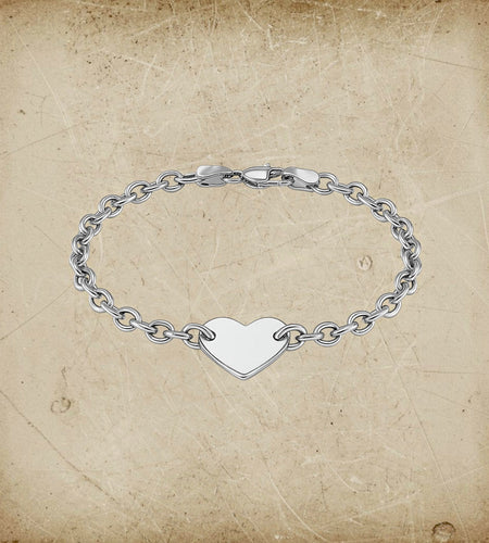 Sterling Silver Heart Station Bracelet