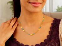 Load and play video in Gallery viewer, 14K Yellow Gold Hexagon Turquoise Inlay Links Necklace