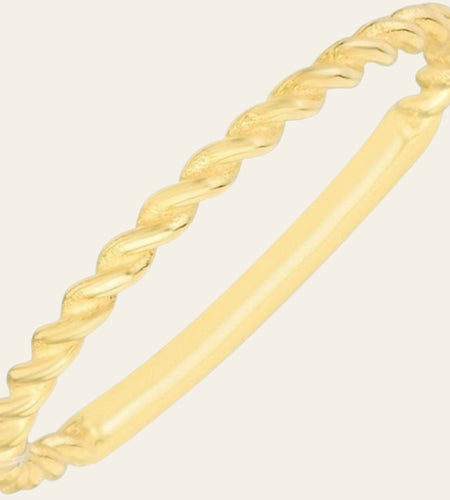 14K Yellow Gold Twisted Stackable Ring