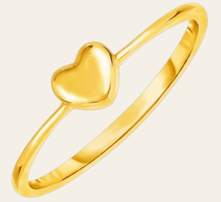 14k Yellow Gold Ring with Puffed Heart(1.40 mm)