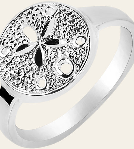 Sterling Silver Textured Sand Dollar Ring
