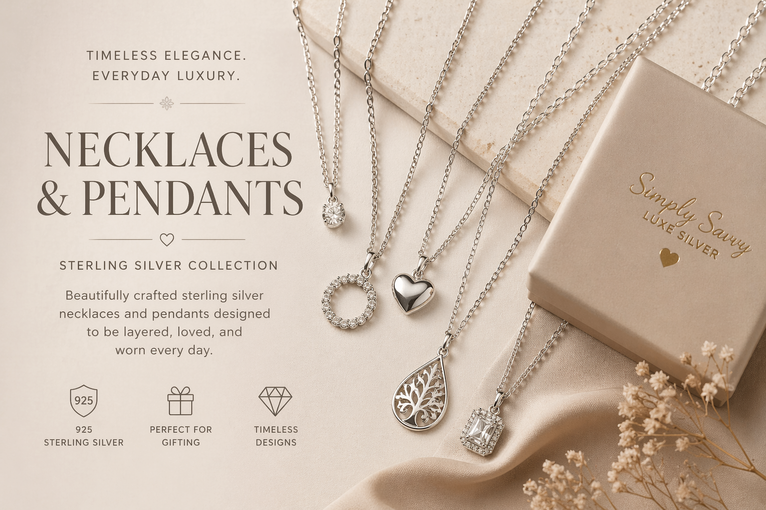 New Sterling Silver Necklaces & Pendants