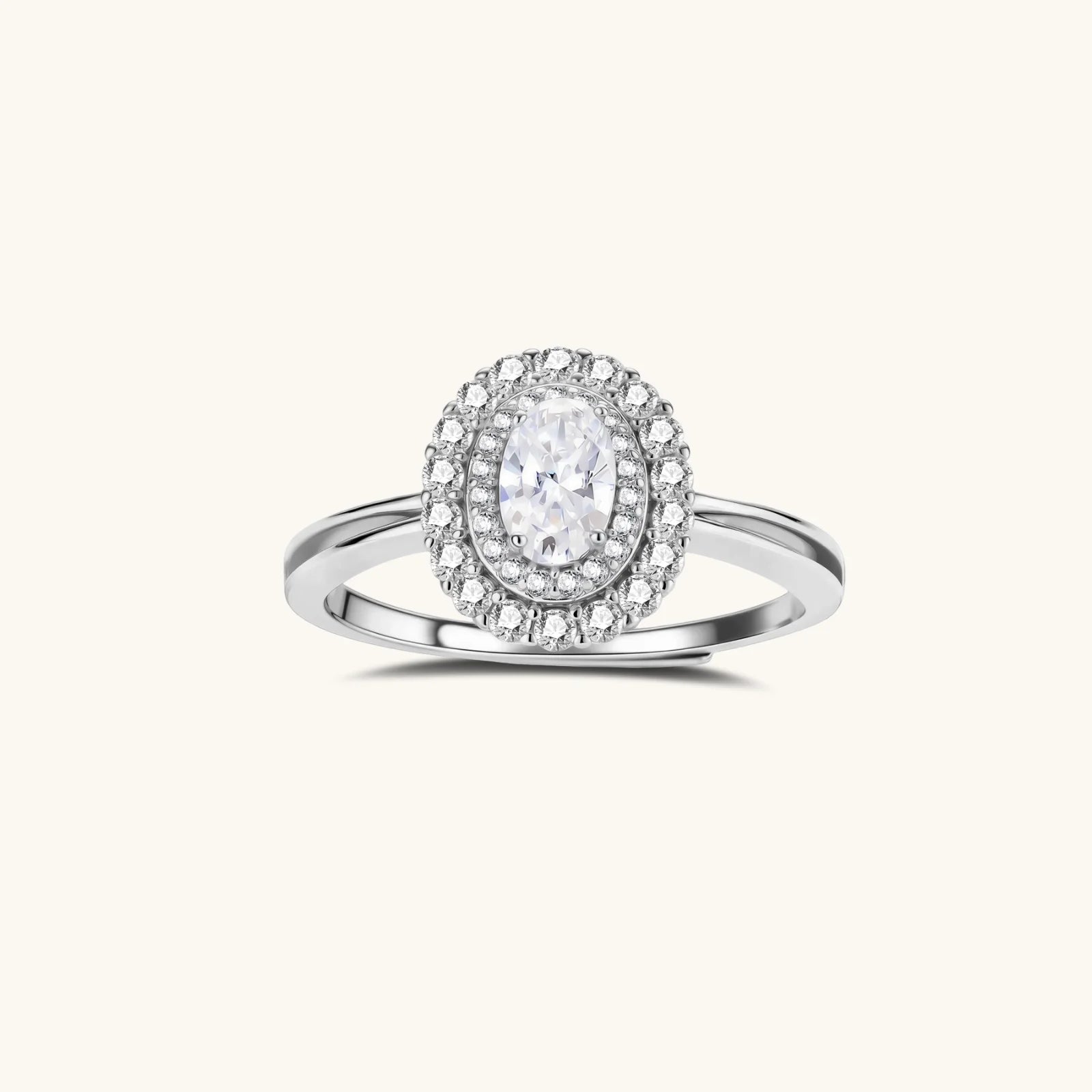 Simply Savvy Double Halo Promise Moissanite Ring