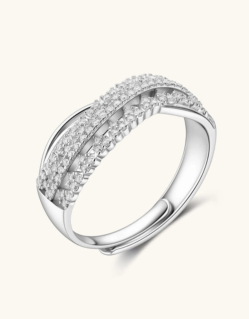 Load image into Gallery viewer, Moissanite Infinity Crossover Ring in 925 Sterling Silver
