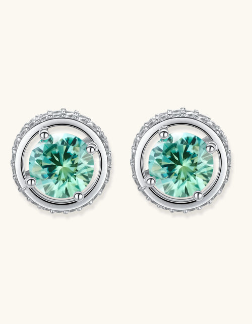 Load image into Gallery viewer, Simply Savvy Emerald Spark Halo Studs
