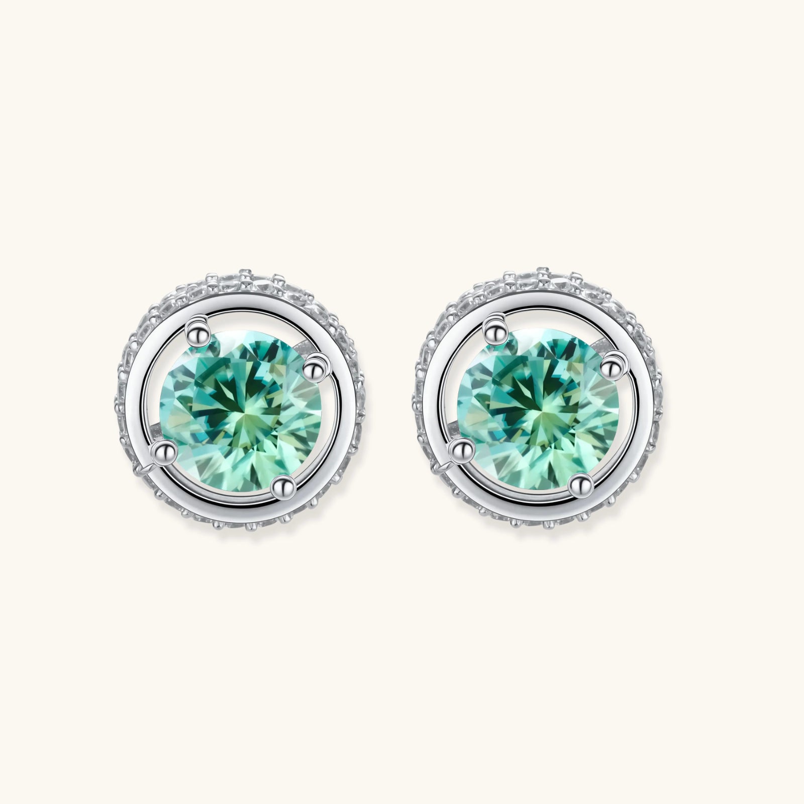 Simply Savvy Emerald Spark Halo Studs