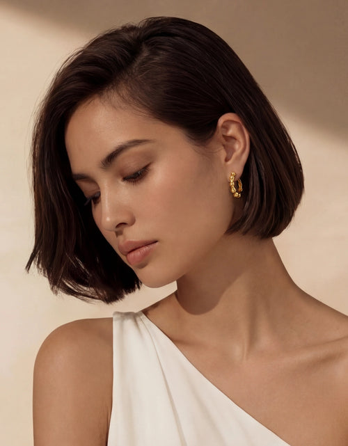 Load image into Gallery viewer, Simply Savvy Bamboo Segment Hoops
