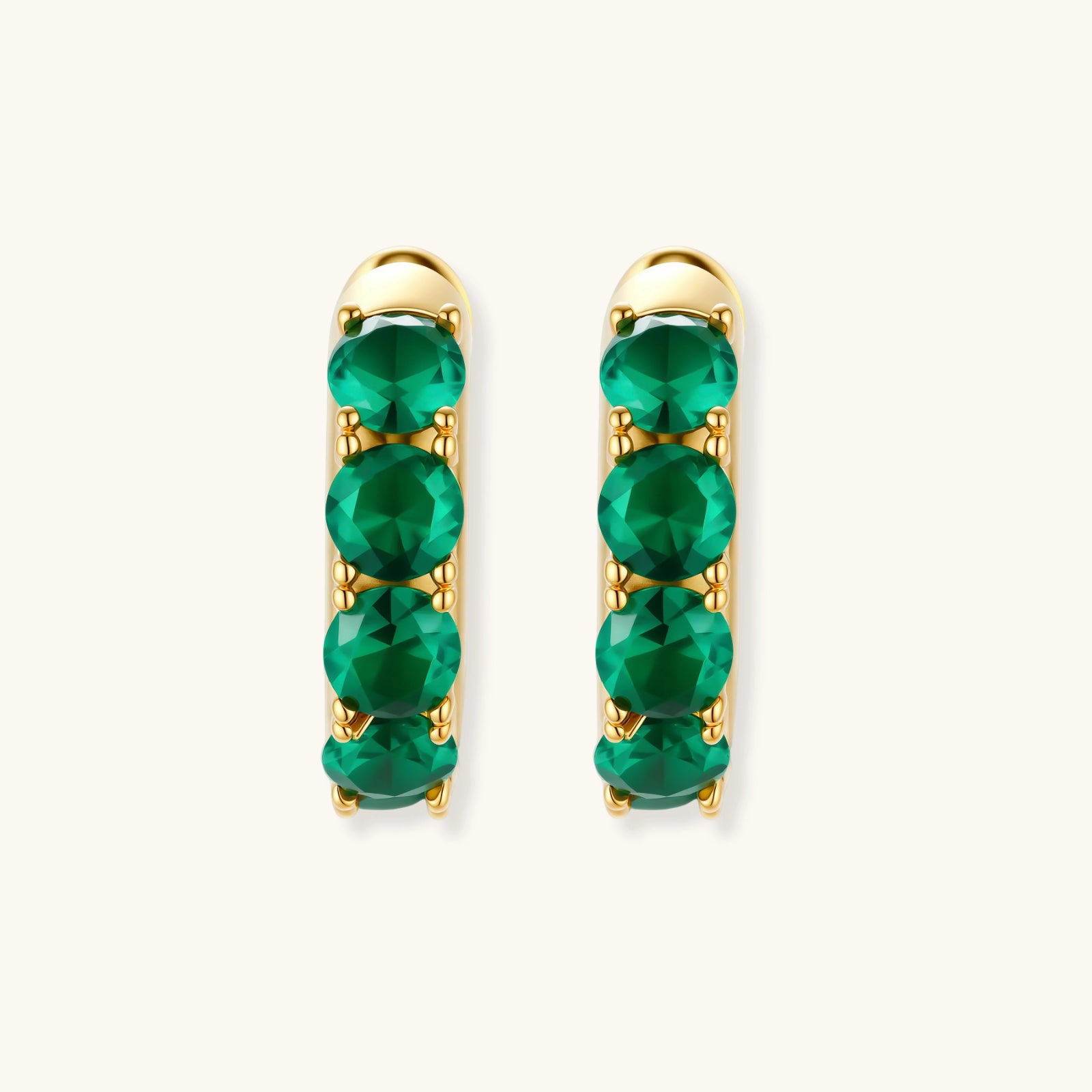 Simply Savvy Emerald Huggie Hoops