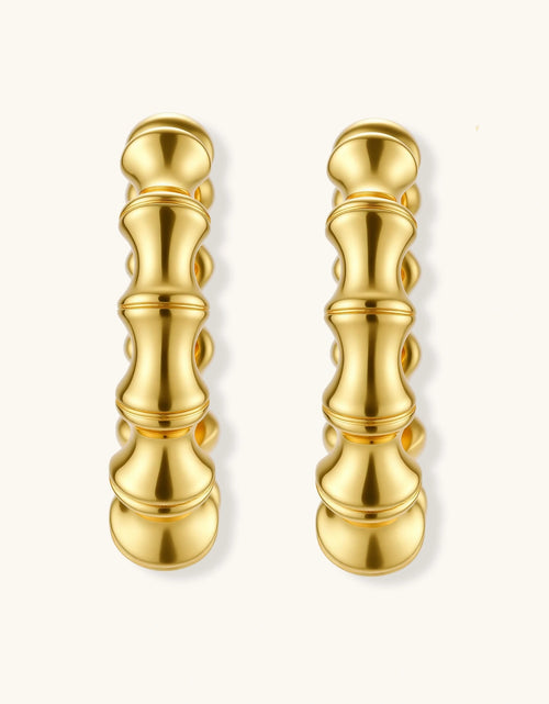 Load image into Gallery viewer, Simply Savvy Bamboo Segment Hoops
