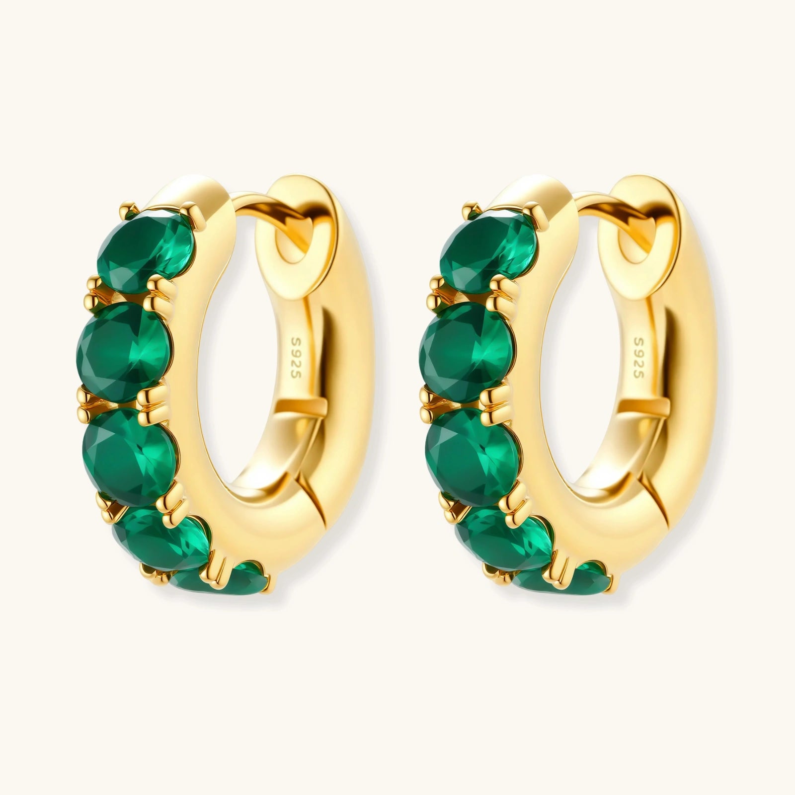 Simply Savvy Emerald Huggie Hoops