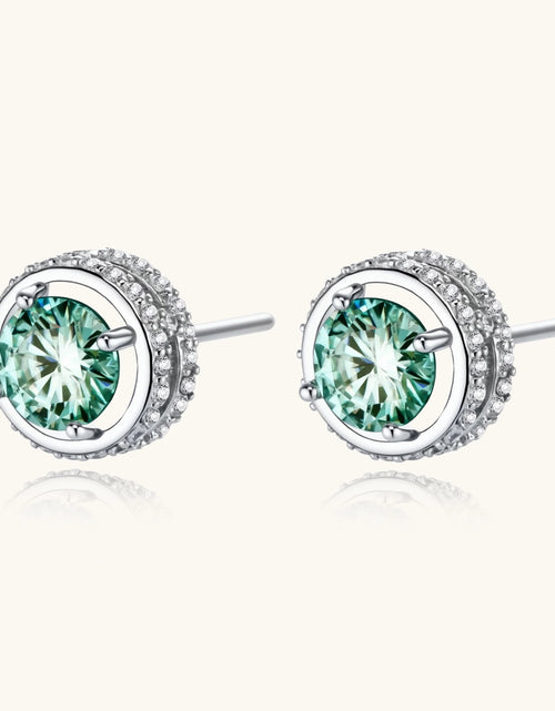 Load image into Gallery viewer, Simply Savvy Emerald Spark Halo Studs
