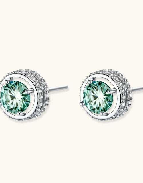 Load image into Gallery viewer, Simply Savvy Emerald Spark Halo Studs

