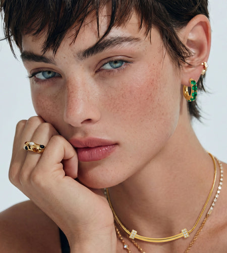 Simply Savvy Emerald Huggie Hoops