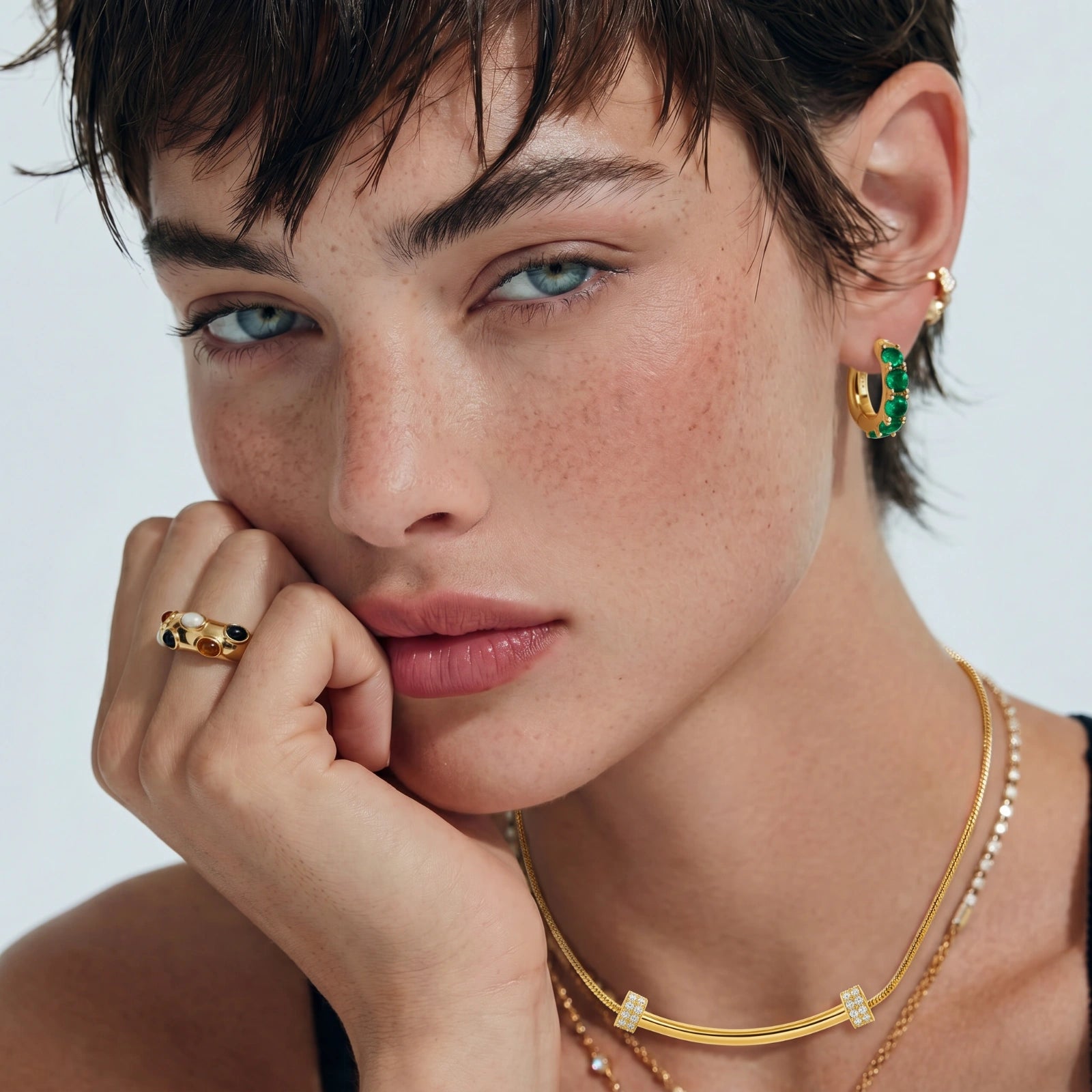 Simply Savvy Emerald Huggie Hoops