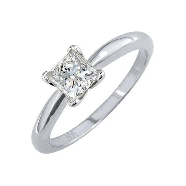 Certified 0.26 CTW Princess Cut Diamond Solitaire Ring | 14K White Gold