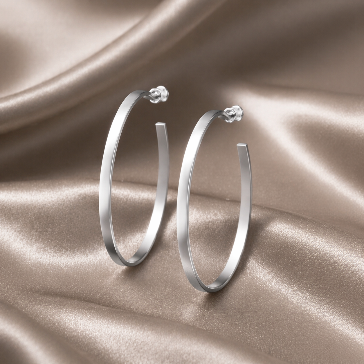 925 Sterling Silver “Modern Sculptural Hoop Earrings”