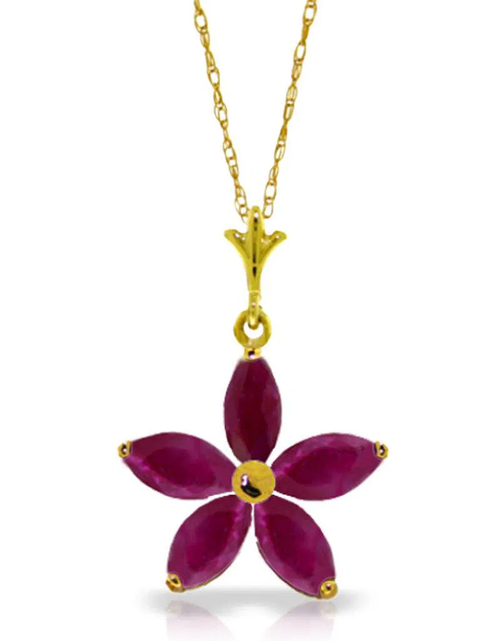 Load image into Gallery viewer, Simply Savvy “Crimson Bloom” Ruby Pendant – 1.4 CTW 14K Gold Necklace
