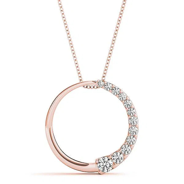 Simply Savvy “Endless Journey” 14K Rose Gold Diamond Circle Necklace