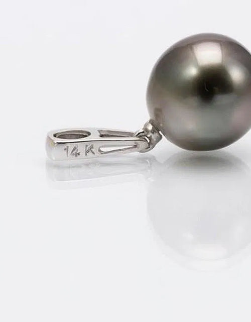 Load image into Gallery viewer, 11.5mm Peacock Tahitian Pearl Pendant Necklace – 14K White Gold | French Polynesia
