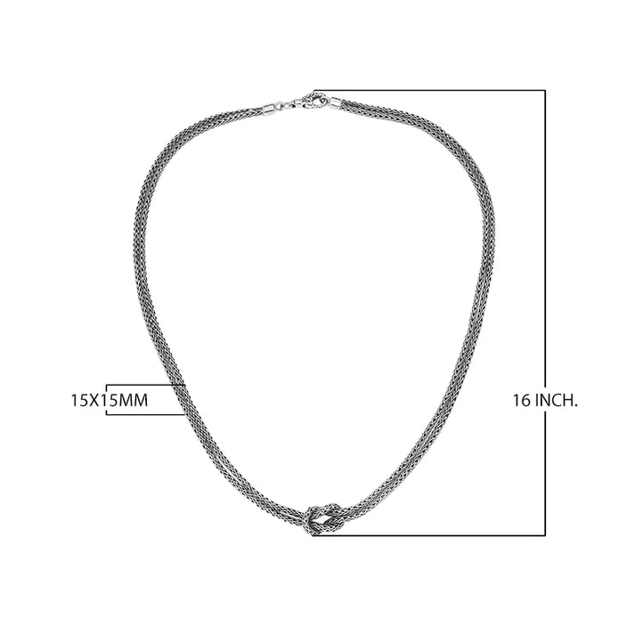 Simply Savvy Bali Knot Weave Chain Necklace – 2.5MM Sterling Silver (Multiple Lengths)