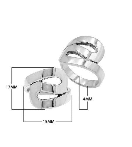 Simply Savvy Bali Artisan Sterling Silver Openwork Statement Ring – Handcrafted Bold Modern Design