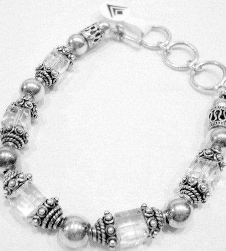 Pre-Owned Silpada Sterling Silver Crystal Bracelet - Retired Design