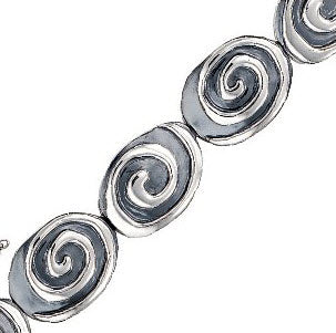 Pre-Owned Silpada Sterling Silver Swirl Bracelet - Retired Design