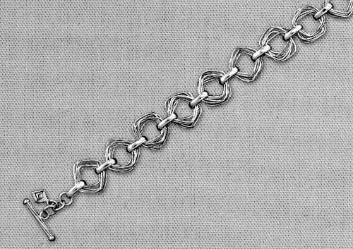 Load image into Gallery viewer, Pre-Owned Silpada Modernist Sterling Silver Square Link Bracelet - Retired Design
