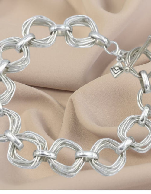 Load image into Gallery viewer, Pre-Owned Silpada Modernist Sterling Silver Square Link Bracelet - Retired Design
