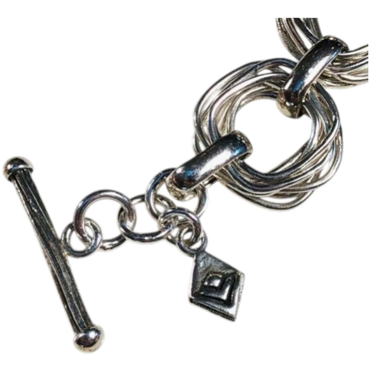 Pre-Owned Silpada Modernist Sterling Silver Square Link Bracelet - Retired Design