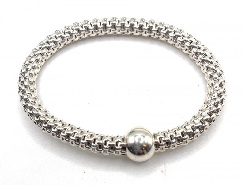 Pre-Owned Silpada Sterling Silver Chic Stretch Bracelet - Retired Design