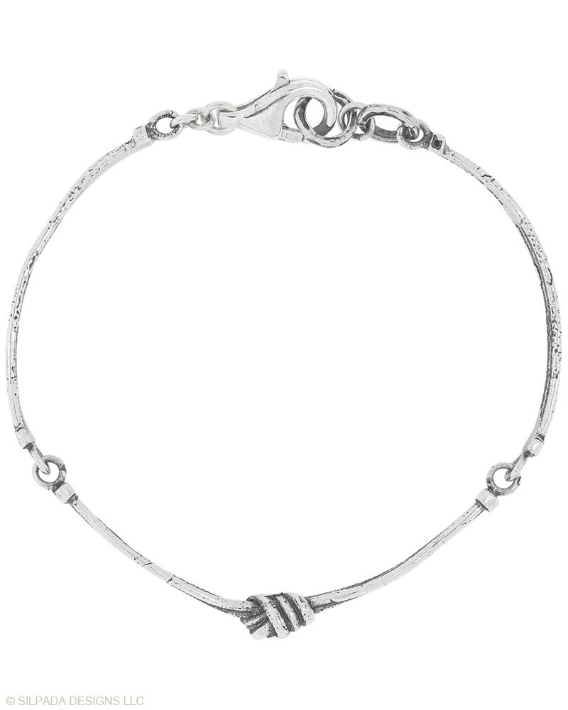 Pre-Owned Silpada Sterling Silver Love Knot Bangle Bracelet - Retired Design