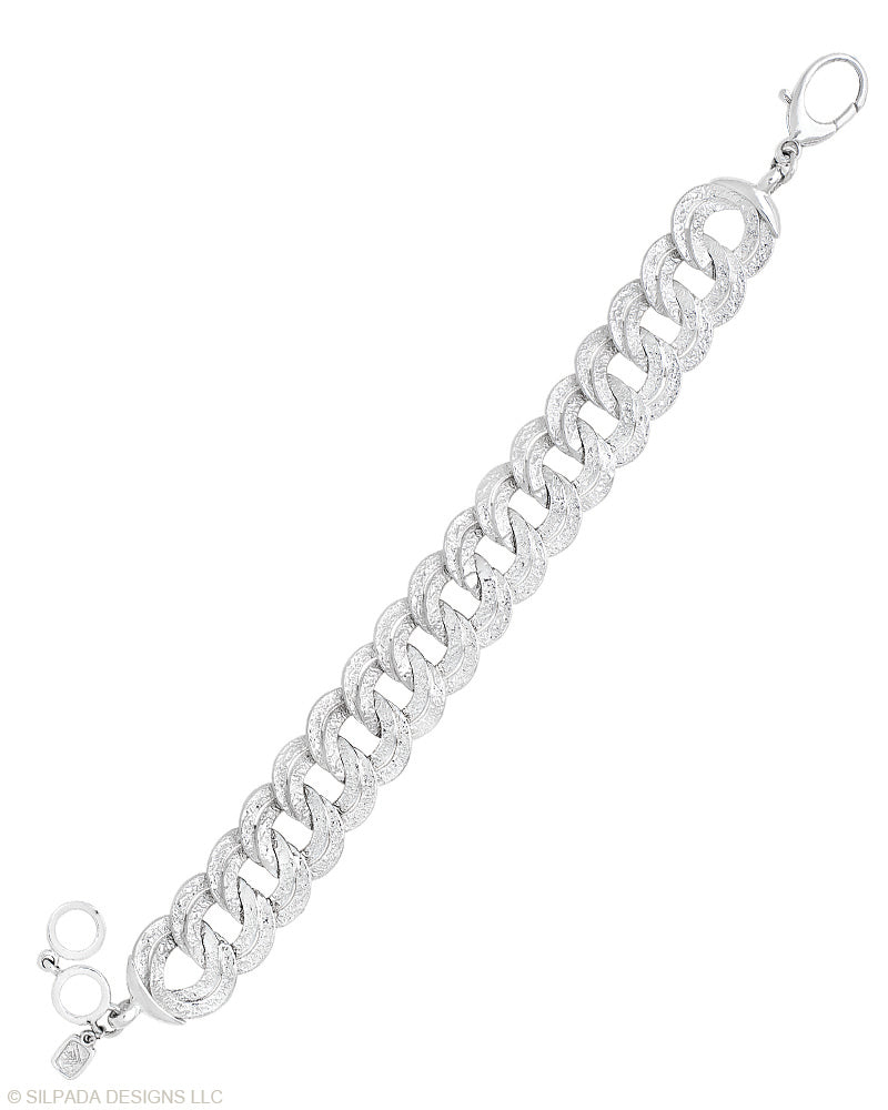 Pre-Owned Silpada Chicest Link Sterling Silver Bracelet - Retired Design