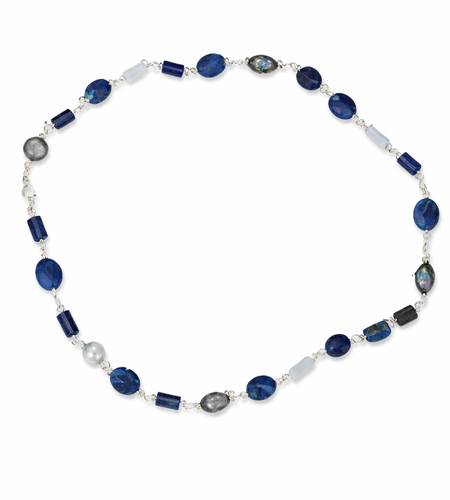 Pre-Owned Silpada Silver Blue Necklace - Retired Design