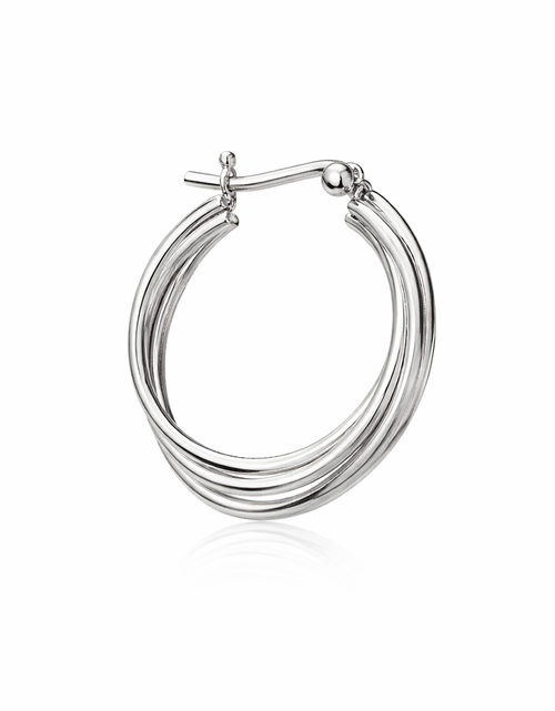 Load image into Gallery viewer, 925 Sterling Silver “Triple Curve Hoop” Earrings
