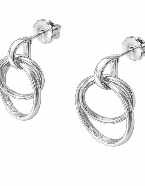 Load image into Gallery viewer, 925 Sterling Silver "Modern Interlock" Drop Earrings
