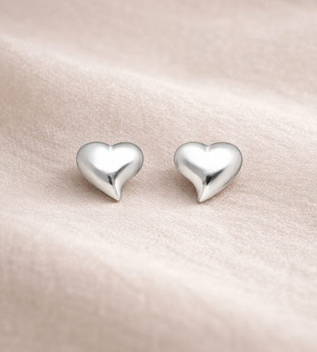 925 Sterling Silver “Simply Sweet Heart Studs”