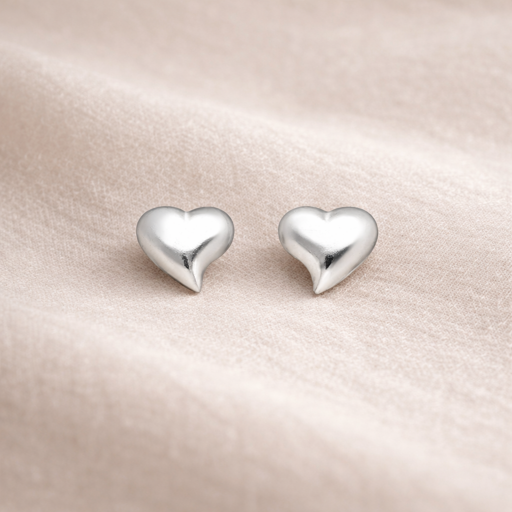 925 Sterling Silver “Simply Sweet Heart Studs”