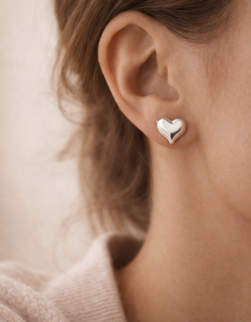Load image into Gallery viewer, 925 Sterling Silver “Simply Sweet Heart Studs”
