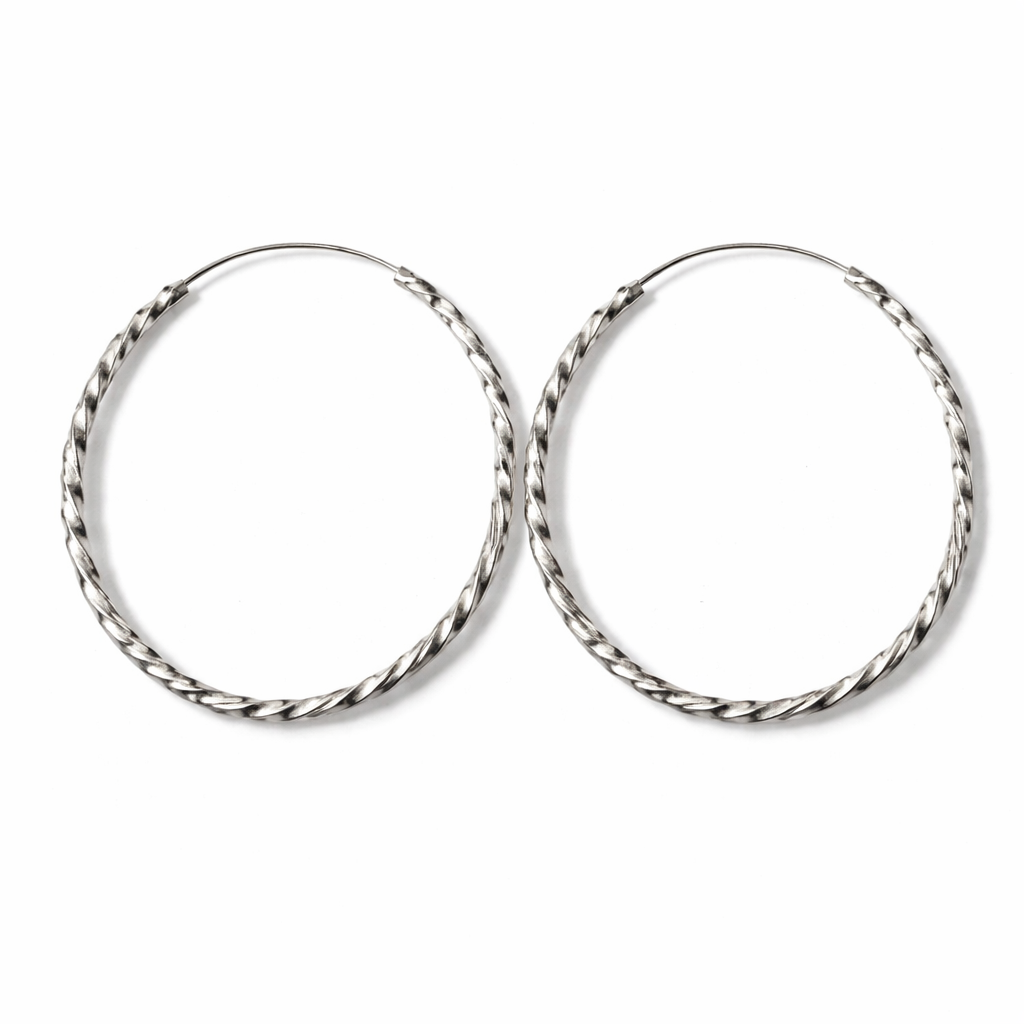 925 Sterling Silver “Twisted Statement Hoop Earrings”