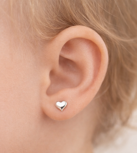 925 Sterling Silver “Simply Sweet Heart Studs”