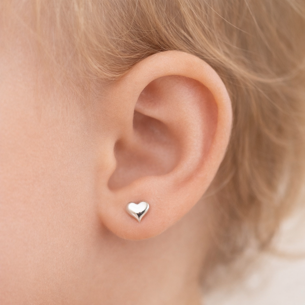 925 Sterling Silver “Simply Sweet Heart Studs”