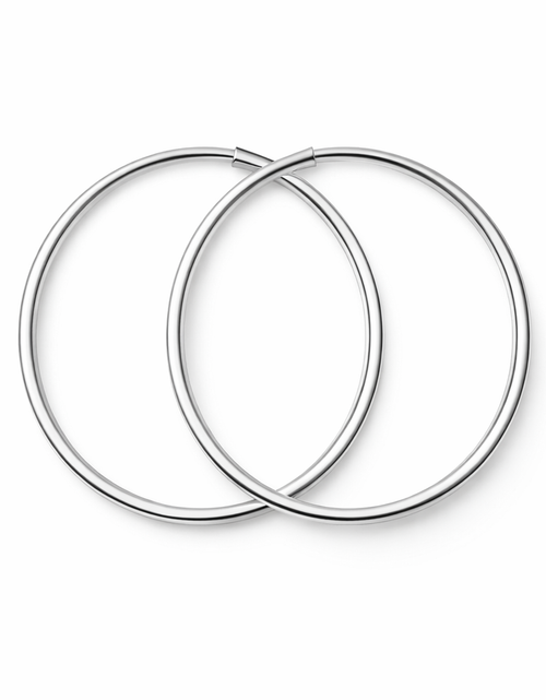 Load image into Gallery viewer, 925 Sterling Silver “Classic Everyday Hoops” Earrings – 1.7”
