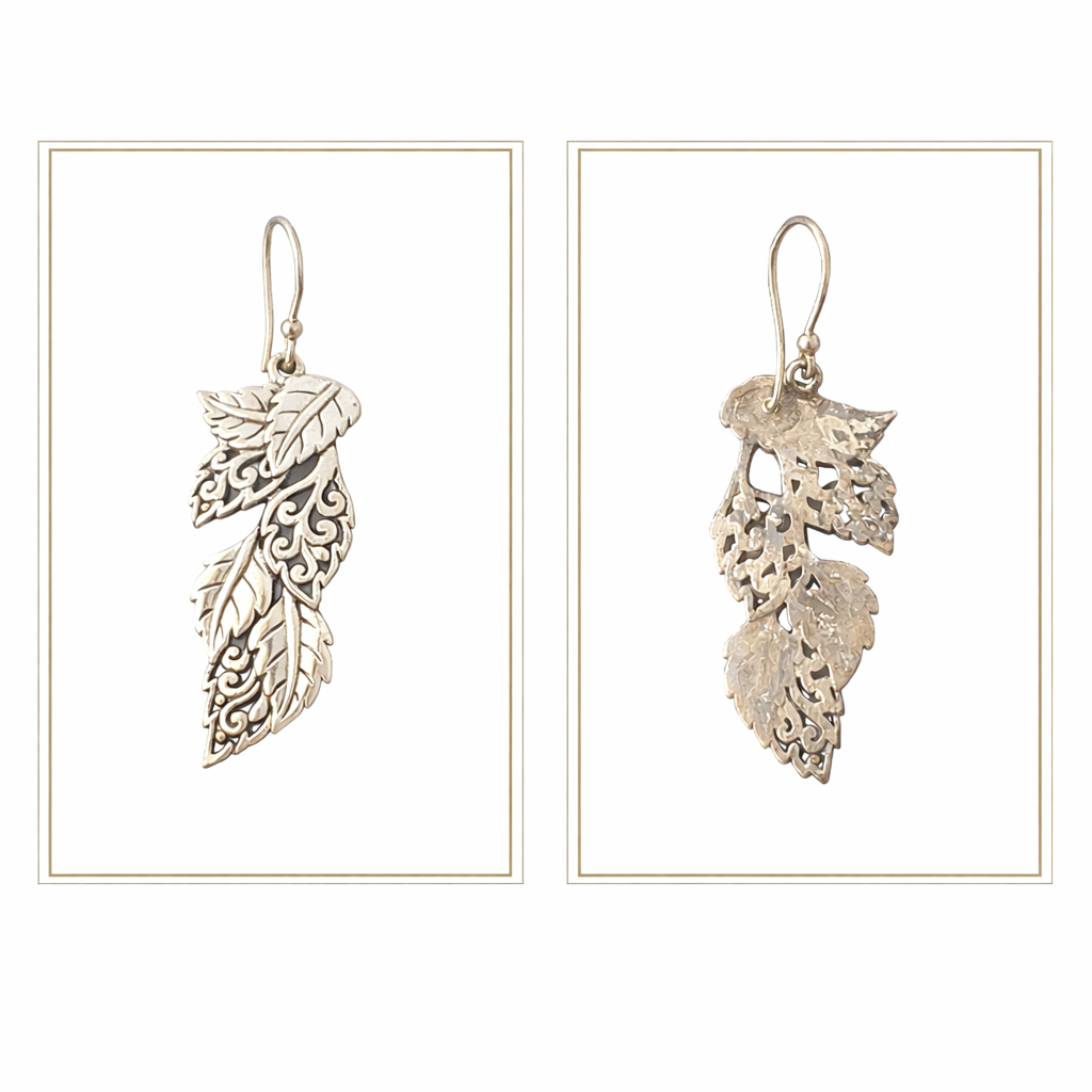 925 Sterling Silver “Whispering Leaves Filigree Earrings – Artisan Nature Design | Dangle