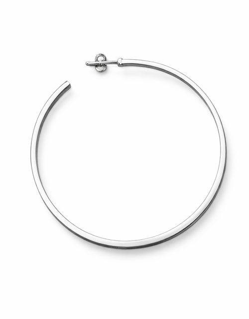 Load image into Gallery viewer, 925 Sterling Silver “Matte Sculptural Statement Hoops” Earrings – 2.3” Modern Hoops
