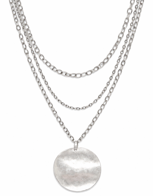 Load image into Gallery viewer, Pre-Owned Silpada Hammered Pendant Multi-Chain Necklace - Retired Design
