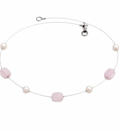 Pre-Owned Silpada Sterling Silver Wire Pink Freshwater Pearl Necklace - Retired Design
